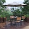 Flash Furniture Faux Teak 35" Table-Gray Umbrella-Base-4 Chairs XU-DG-810060364-UB19BGY-GG - alternate 1